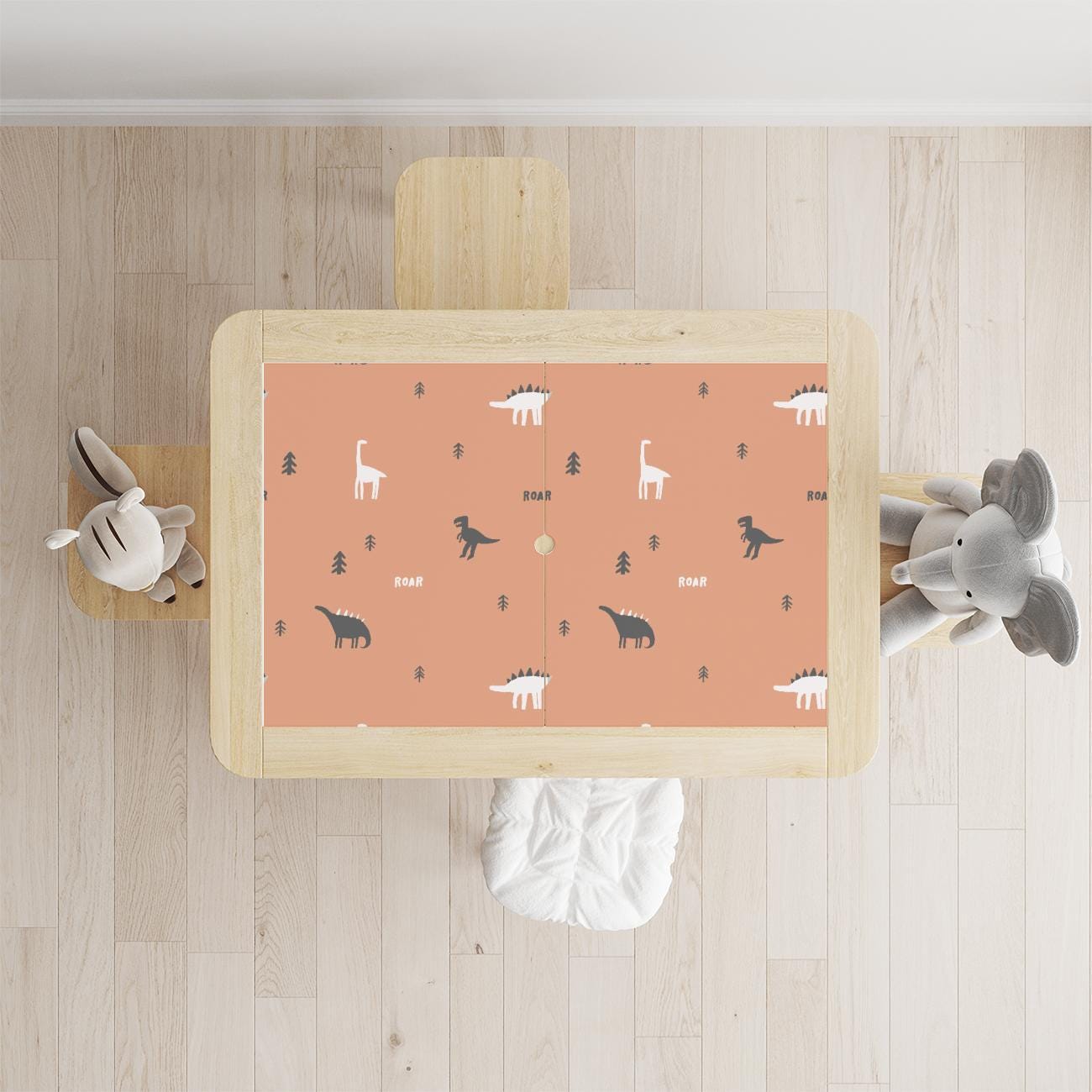 Table Sticker Beige Ikea Flisat Table Sticker, Minimalist Dinosaur Design, Kids Room Decor ...