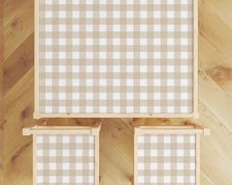Ikea LATT Table and Chairs Decals \ Beige Gingham Decal \ Table Sticker \ Removable Furniture Decals \ Peel and Stick \ Ikea Vinyl Decal