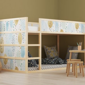 Ikea Kura Bed Decal \ Watercolor Abstraction \ Bed Sticker \ Removable Decals \ Peel and Stick \ Ikea Vinyl Decal