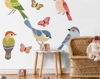 Colorful Birds \ Wall Decal \ Removable Wall Stickers \ Self Adhesive Wall Decal \ Wall Art