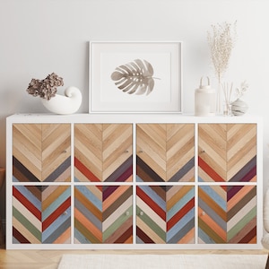 Ikea Kallax Expedit Decal \ Colorful Wooden Parquet \ Rack Sticker \ Removable Decal \ Peel and Stick \  Ikea Vinyl Decal