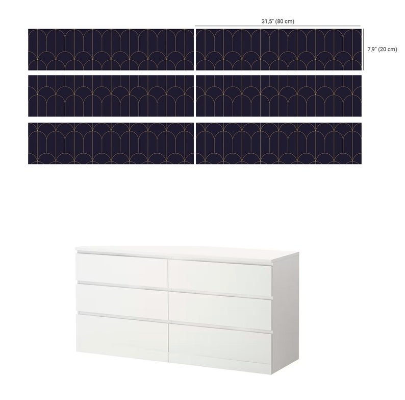 Ikea Malm Decal Art Nouveau Dresser Sticker Removable Etsy