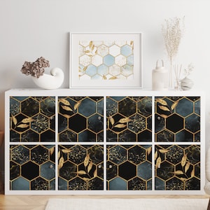Sticker Ikea Kallax Expedit \ Nid d&#39;abeille foncé \ Sticker pour rack \ Sticker amovible \ Autocollant amovible \ Sticker en vinyle Ikea