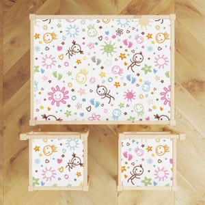 Ikea LATT Table and Chairs Decals \ Kids&#39; Doodles \ Table Sticker \ Removable Furniture Decals \ Peel and Stick \ Ikea Vinyl Decal