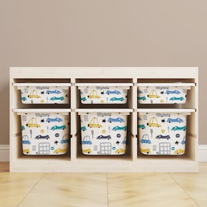 Storage Sticker For Ikea Trofast, Decals For Storage Inserts Ikea Trofast, Colorful Cars Sticker For Trofast, Ikea Hack, Removable Stickers