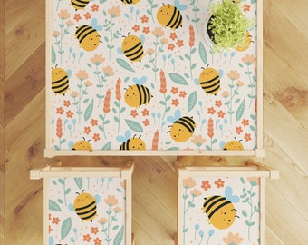 Ikea LATT Table and Chairs Decals \ Cute Bees \ Table Sticker \ Removable Furniture Decals \ Peel and Stick \ Ikea Vinyl Decal