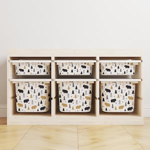 Storage Sticker For Ikea Trofast, Forest Decals For Storage Inserts Ikea Trofast, Bears Decal For Trofast, Ikea Hack, Removable Stickers