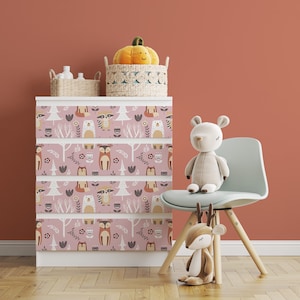 Ikea Malm Decal For Kids \ Cute Forest \ Dresser Sticker \ Removable Decal \ Ikea Dresser Stickers \ Malm Decal \ Ikea Vinyl Decal