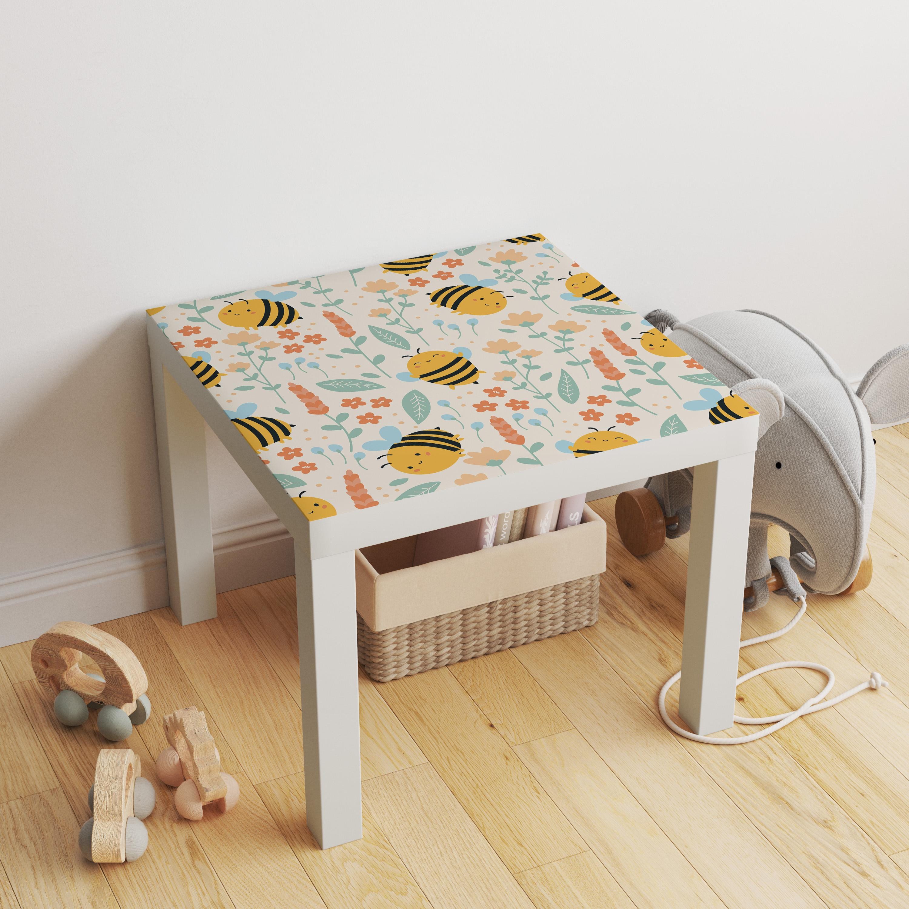 Table Sticker Beige Bee World \ IKEA LACK Decal \ Removable Table Sticker \ Self Adhesive ...