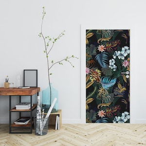 Tropical Lizard Door Decal \ Door Sticker \ Peel and Stick Vinyl Sticker \ Removable Decal \ Home Decor