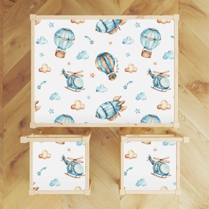 Ikea LATT Table and Chairs Decals \ Watercolor Balloons and Helicopters \ Removable Furniture Decals \ Peel and Stick \ Ikea Vinyl Decal