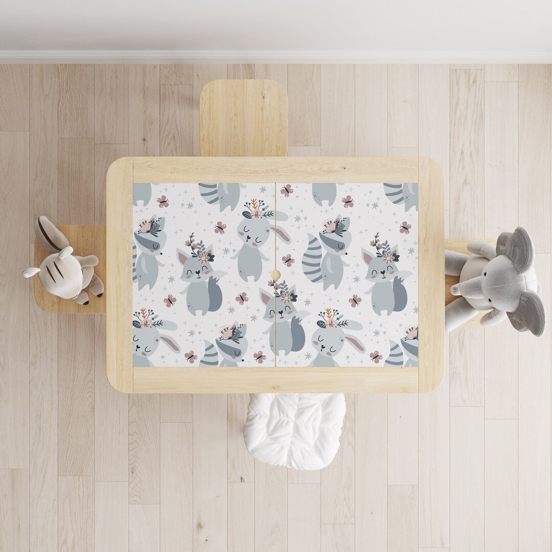 Ikea Flisat Table Decal \ Sweet Raccoon \ Table Sticker \ Removable ...