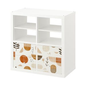 Autumn Geometric Shapes Ikea Kallax Drawers Sticker, Removable Decal, Ikea Vinyl Decal, Modern Boho Furniture Decor