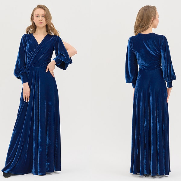 Blue Velvet Dress Etsy