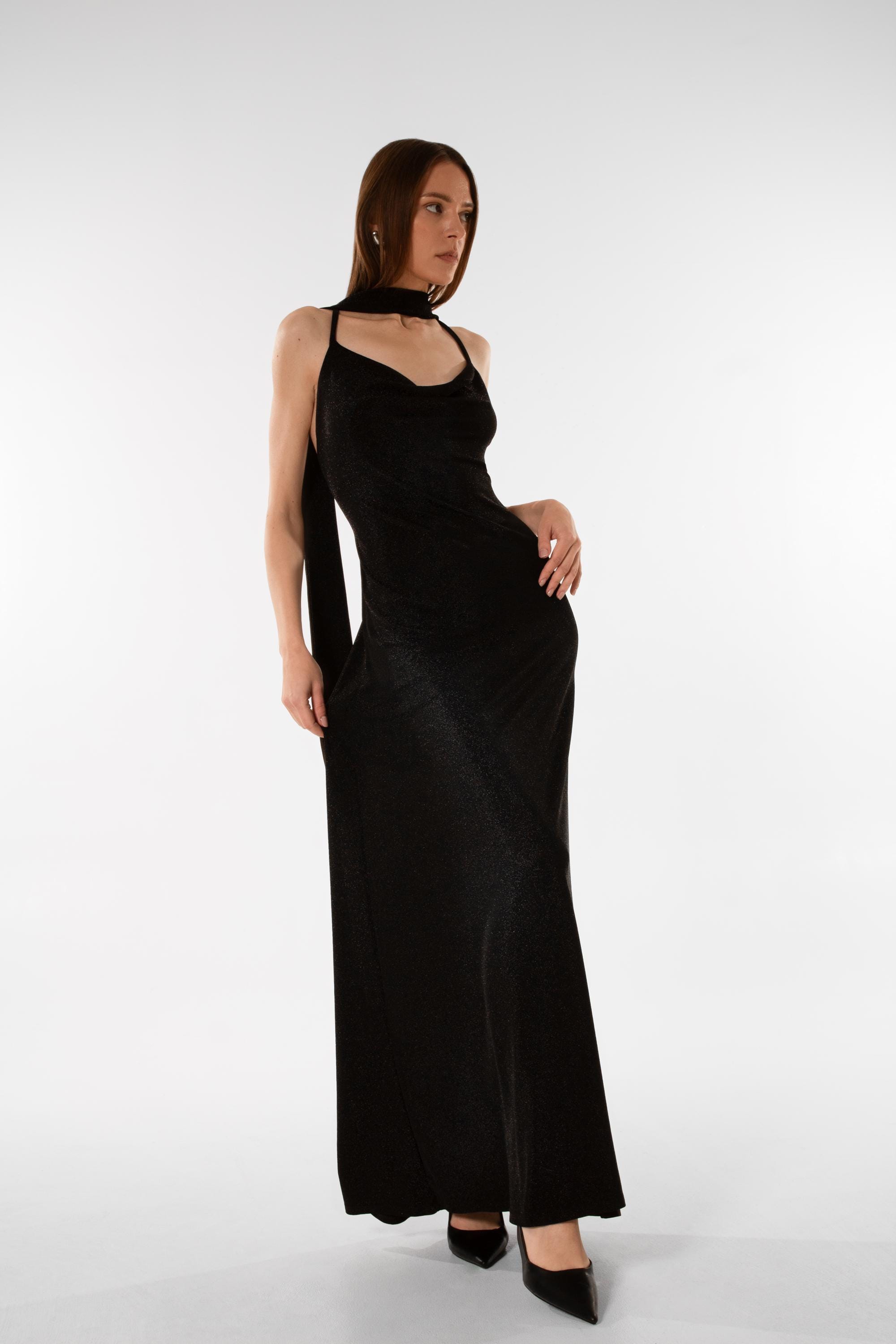Black Satin Backless Maxi Dress - Etsy