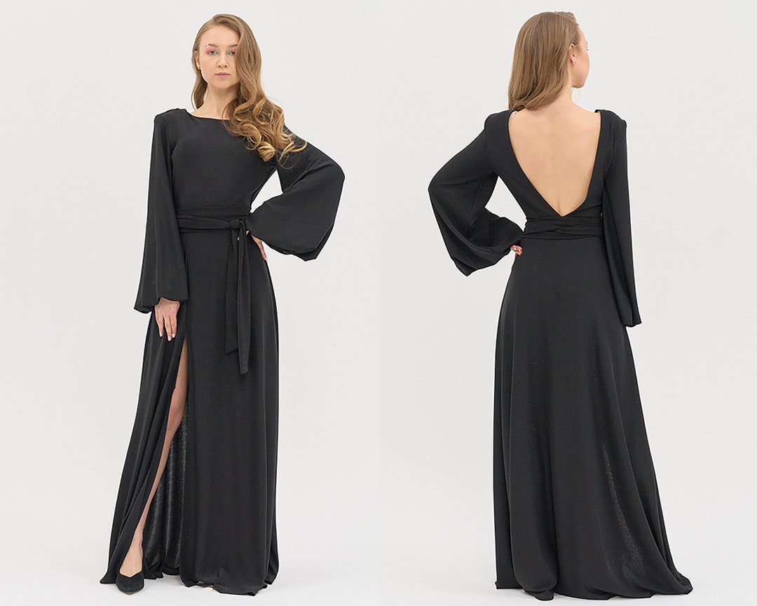 Wedding Guest Black Dress Simple Dark Prom Dress Summer Bridesmaid