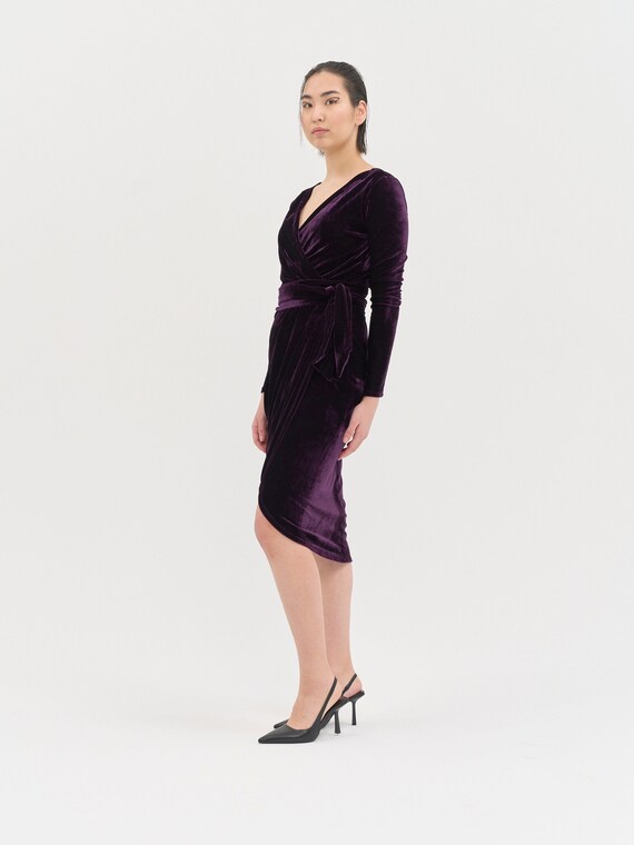 Burgundy Velvet Dress Short Summer Bridesmaid Dress Maroon Cocktail Dress  Wedding Guest Dress Mother of the Bride Gown Casual Party Dress