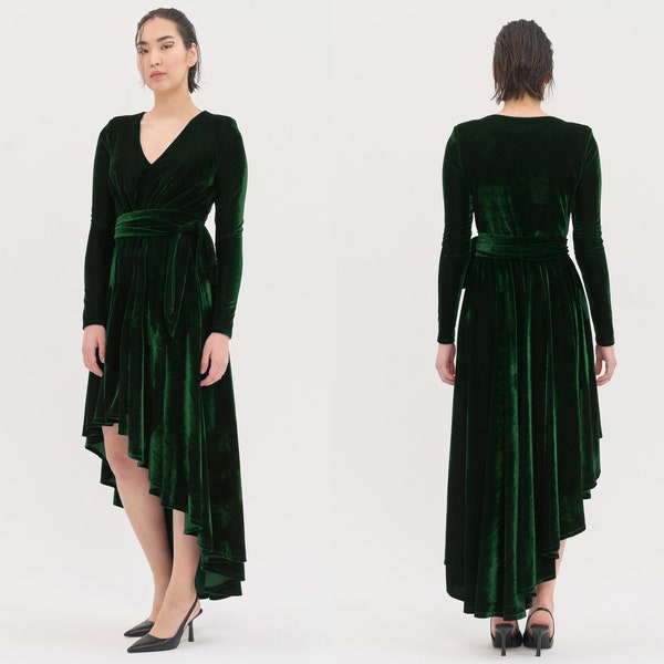 Long Velvet Dress - Mother Of The Bride Dress Atonement Green Dress Emerald Green Modest Dress Simple Dark Green Summer Prom Maxi Dress