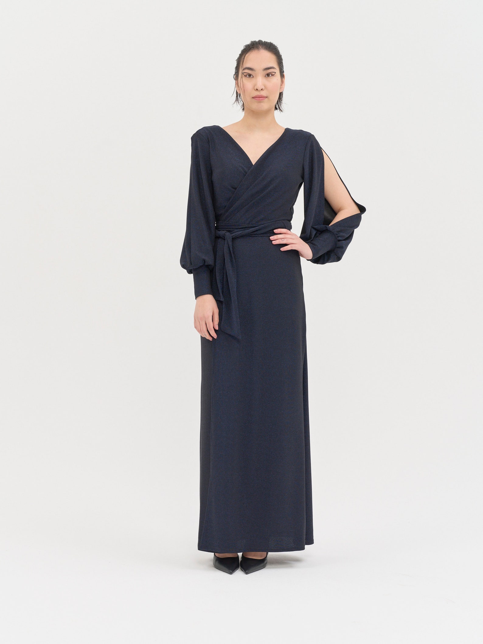 satin brown dress Cowl Neck Midi 100%Cotton Knit MIDI Dress chiffon dress Size:42