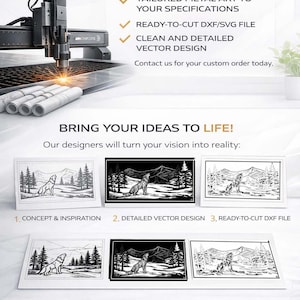 Custom DXF & SVG Design - Modern Fence and Gate Patterns | Ready to Cut – Laser, Plasma, Waterjet High-quality digital files modern , wolfs