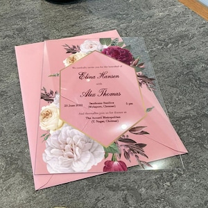 Acrylic Invitation Wedding Invitations Acrylic Wedding Invitation Colorful Invitation Stylish Invitation Floral Invitations ClearInvitation