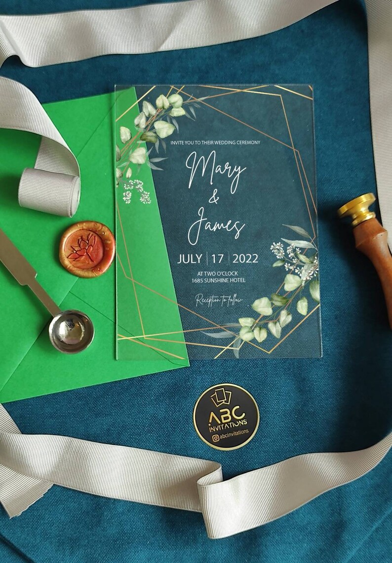 Acrylic Wedding Invitations Acrylic Invitation Wedding Acrylic Etsy