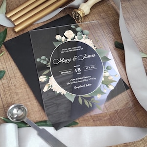 Acrylic Wedding Invitations Acrylic Invitation Wedding Acrylic Invitations Clear Invitations Luxury Invitations Stylish Invitations.