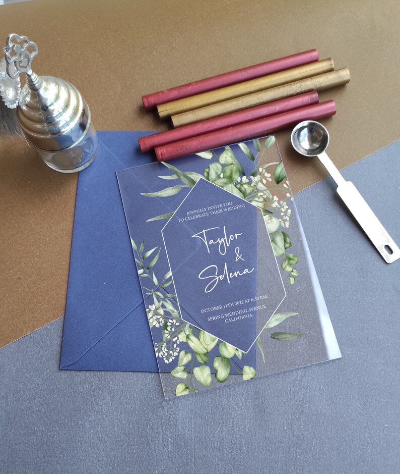 Acrylic Wedding Invitation Wedding Invitations Acrylic Etsy