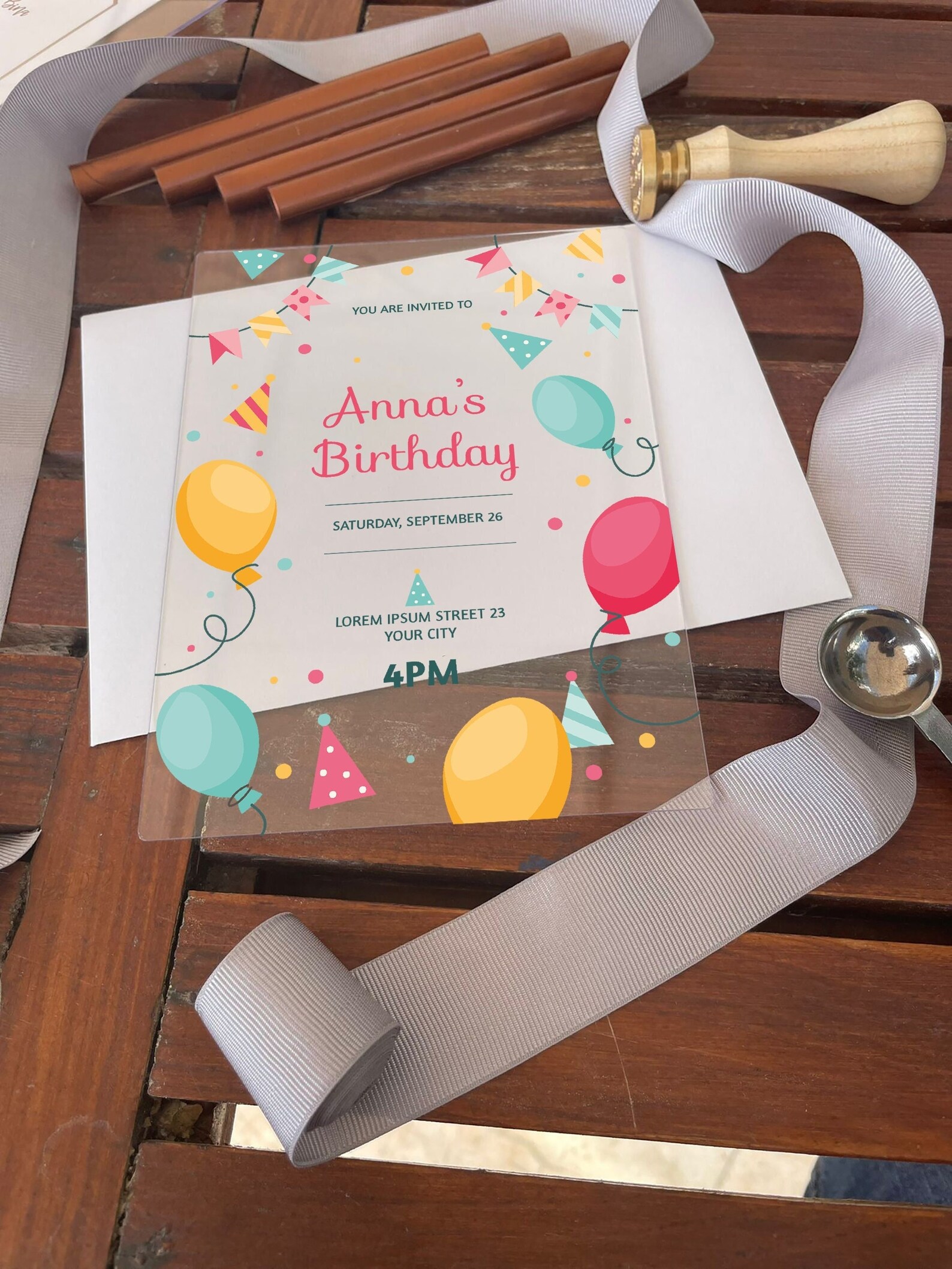 Birthday Invitation Acrylic Birthday Invitation Transparant Etsy