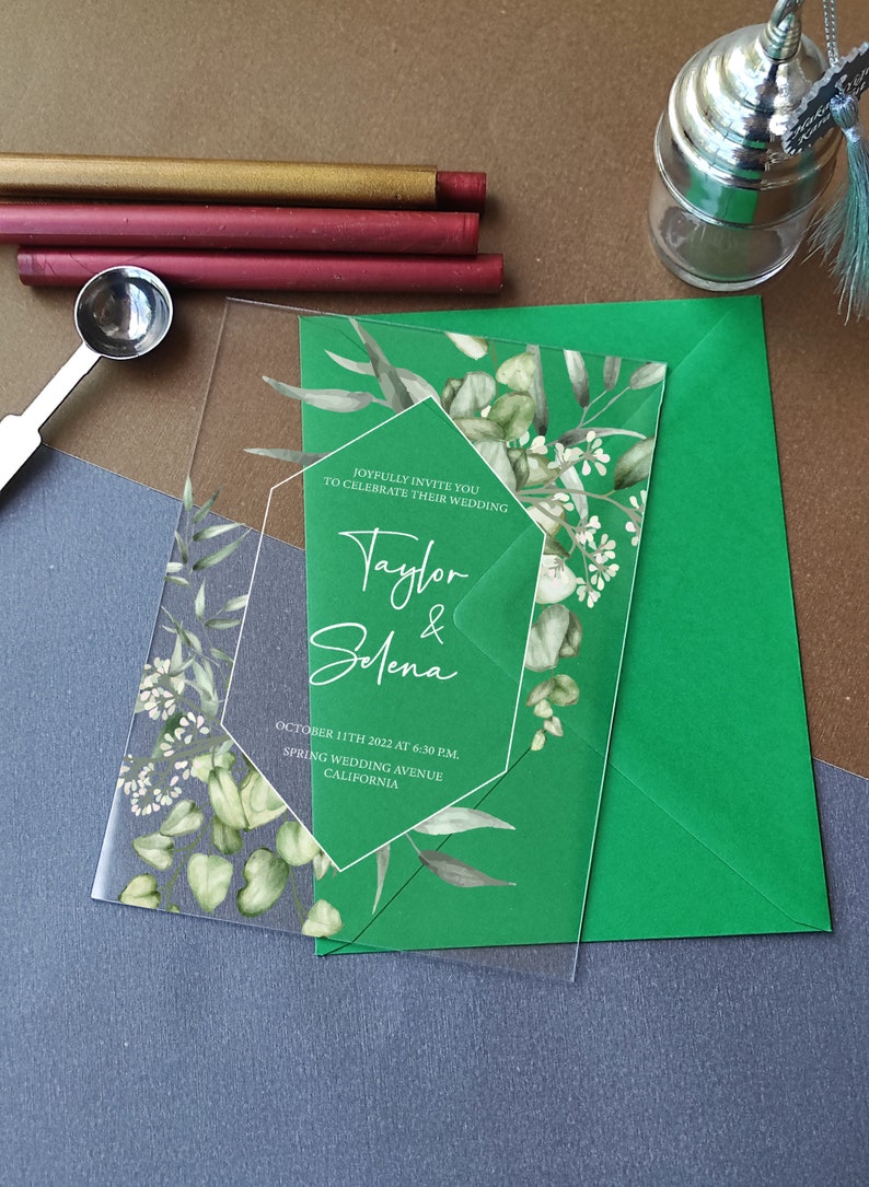 Acrylic Wedding Invitation Wedding Invitations Acrylic Etsy