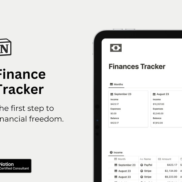 Finance Tracker Notion Template