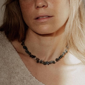 Tree agate choker, inner peace, gemstone necklace, healing stone necklace