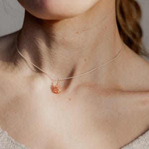 Sunstone pendant with nylon cord | minimalist gemstone necklace | boho hippie | yoga | birthstone