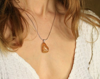 Citrine 925 sterling silver necklace | Gemstone necklace minimalist | real citrine stone | real silver necklace | birthstone necklace