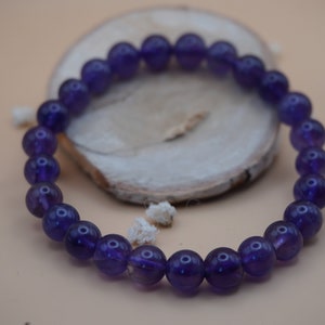 Amethyst ball bracelet, birthstone, zodiac sign Pisces, Aquarius, minimalist jewelry, boho hippie, handmade