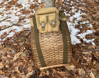 Adirondack Pack Basket- Tapper - Traditional- Bushcraft Foraging Backpack w/ Tactical Pouch