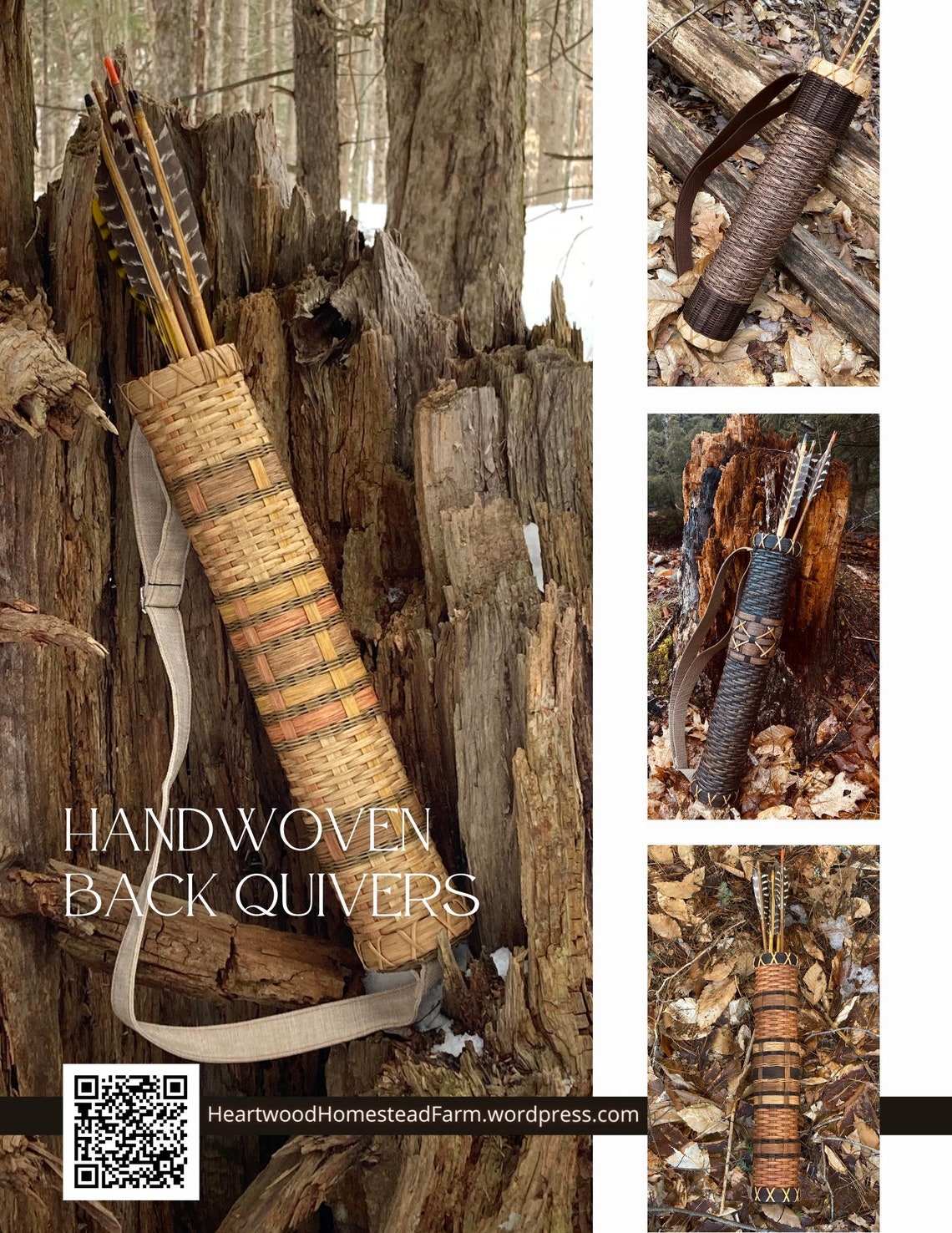 Handmade Woven Basket Back Quiver With Adjustable Strap Etsy