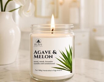 Agave and Melon | Soy Wax Candle | Gifts for Her | Gifts For Him | Arizona Candle | Wellness Gift | Holiday Gift | Melon and Apple Scent