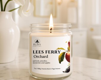 Lees Ferry Orchard | Soy Wax Candle | Gifts for Her | Gifts For Him | Arizona Candle | Wellness Gift | Holiday Gift | Peach and Apple Scent
