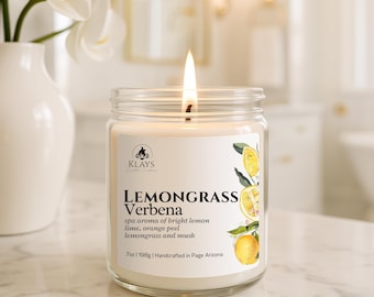 Lemongrass Verbena | Soy Wax Candle | Gifts for Her | Gifts For Him | Arizona Candle | Wellness Gift | Holiday Gift | Lemon Verbena Scent