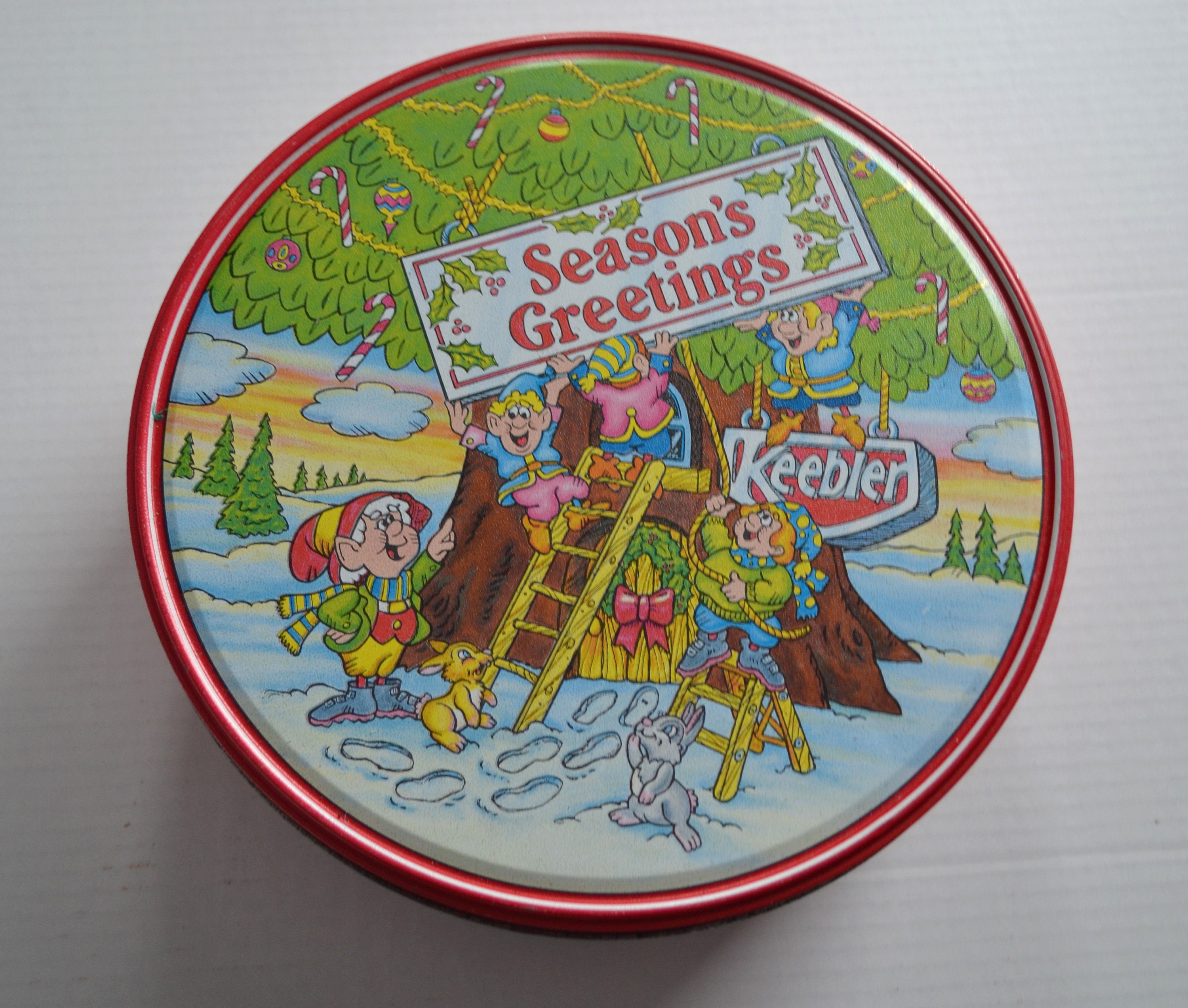 Vintage Season's Greetings Keebler Cookie Tin 1991 / Christmas Keebler Tin  - Etsy Australia