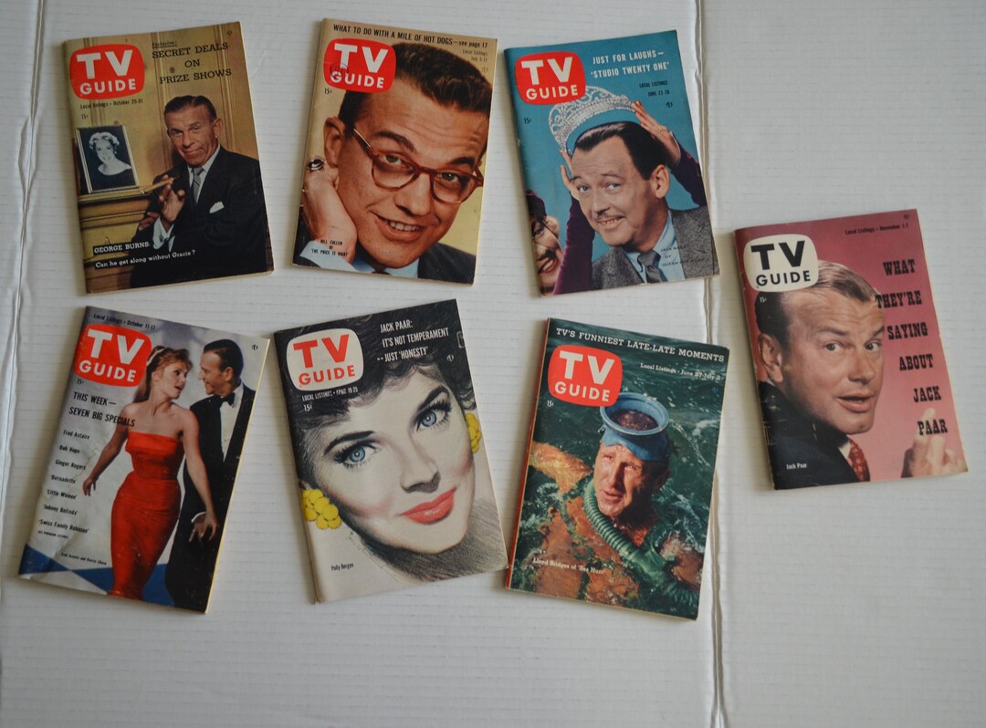 7 1950s Vintage TV Guides Etsy