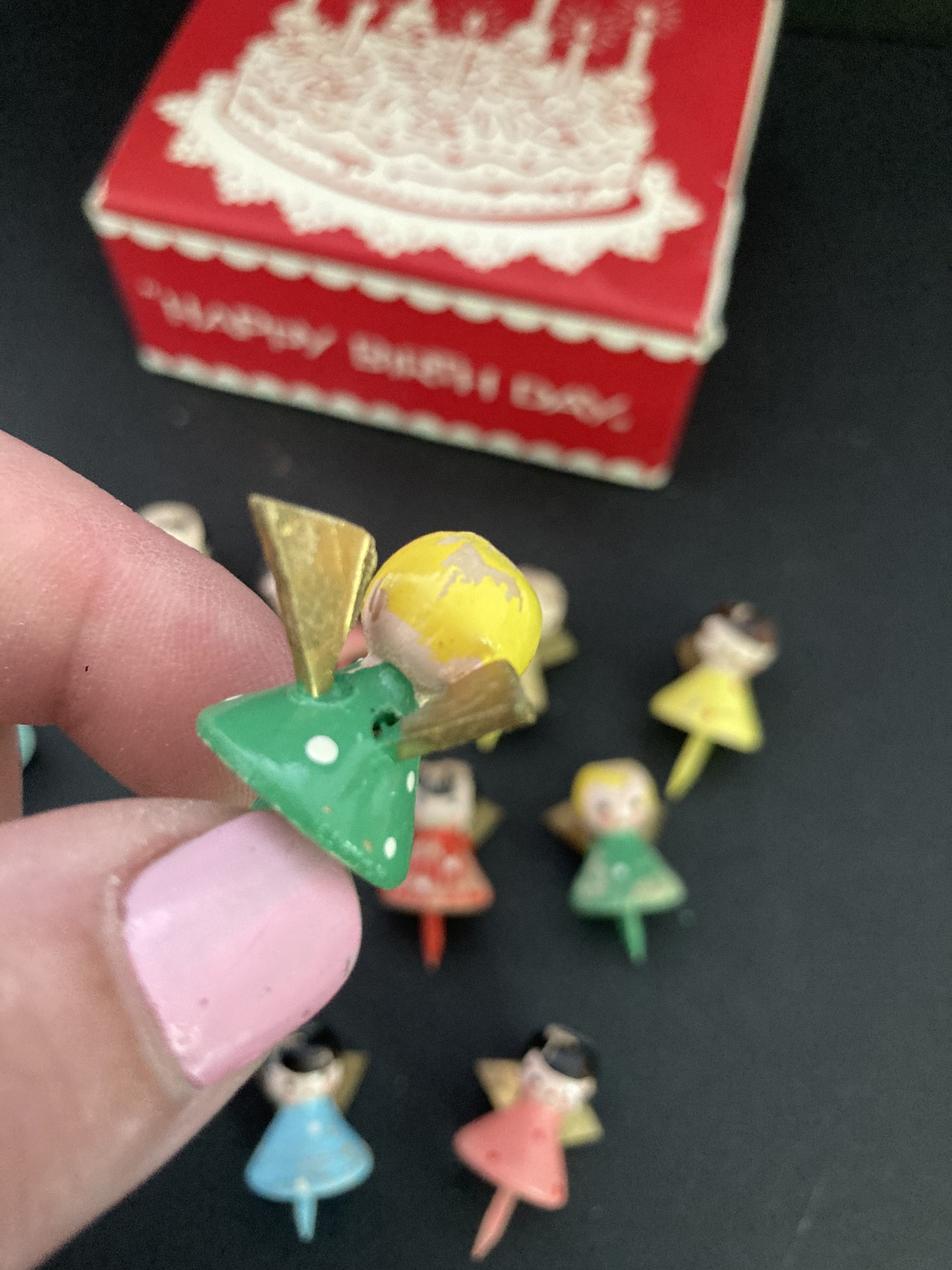 Vintage Wood Happy Birthday Cake Candle Holders Set 12 Feri Etsy