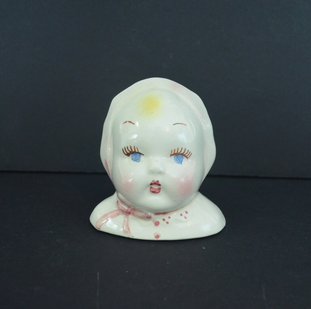 Vintage Ceramic Baby Doll Head Planter/ Vase Etsy