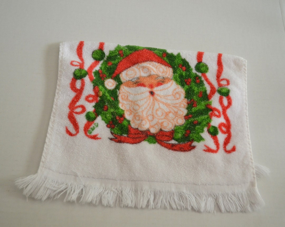 Vintage Santa Christmas Hand Towel Etsy