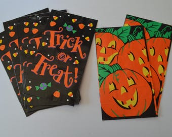 Vintage 1990s Halloween Trick or Treat Bags Pumpkins