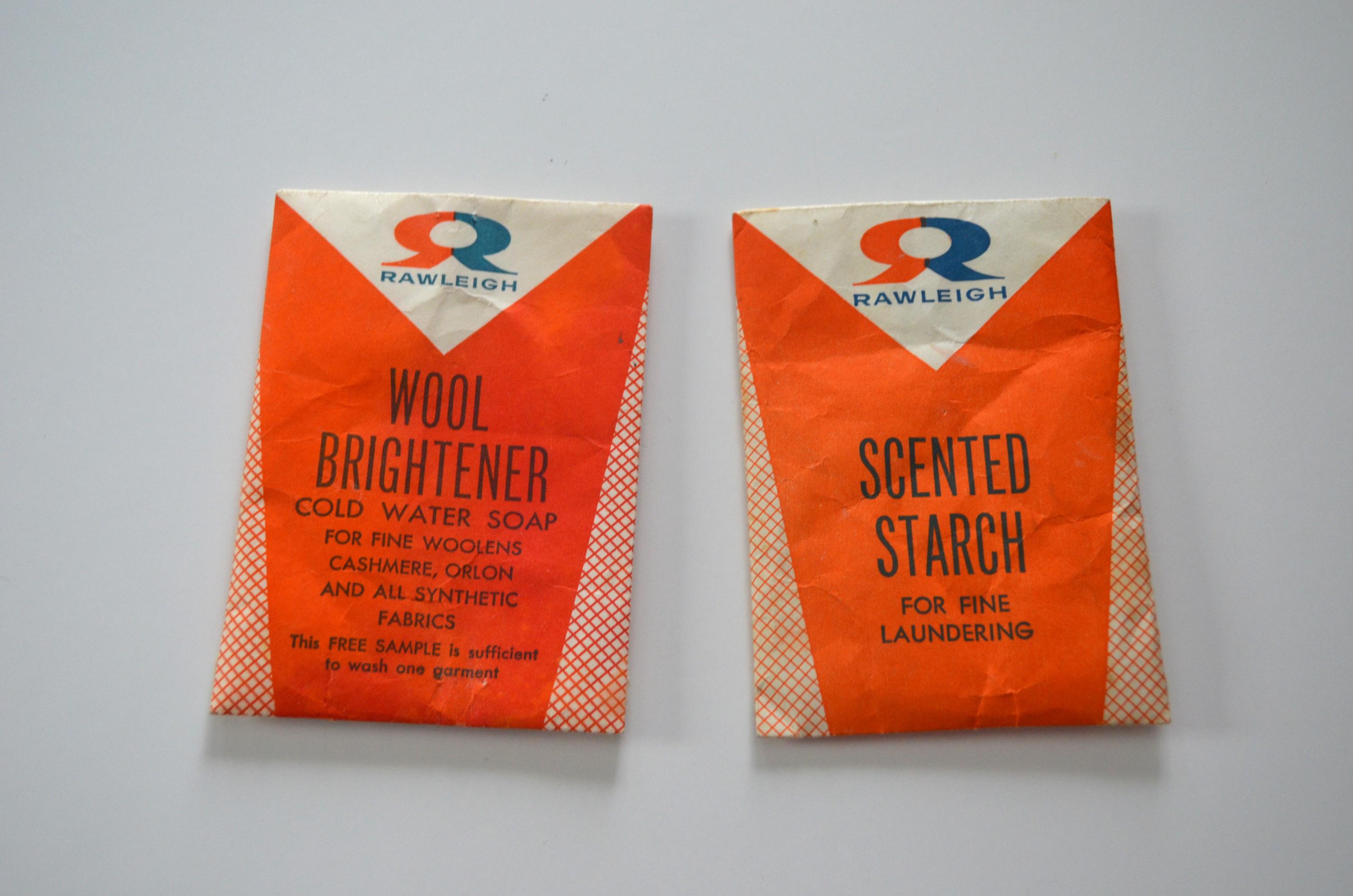 Vintage Rawleigh Scented Starch and Wool Brightener Sample Packets
