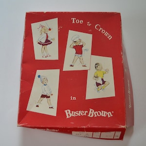 Vintage Buster Brown Storage Box, &quot;Toe to Crown&quot; Display