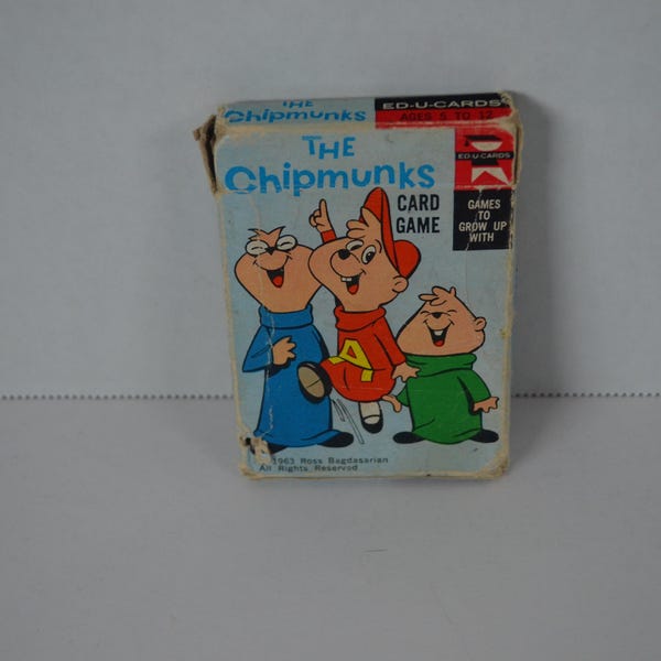 Vintage The Chipmunks Card Game by Ed-U-Cards 1963 Alvin and the Chipmunks- Missing 2 cards