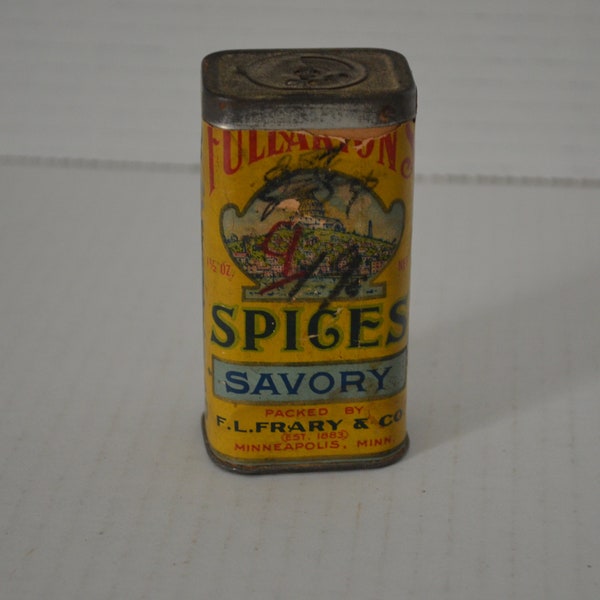 rare antique Fullarton's Spiges Savory F.L. Frary and Co savory spice tin Minneapolis MN